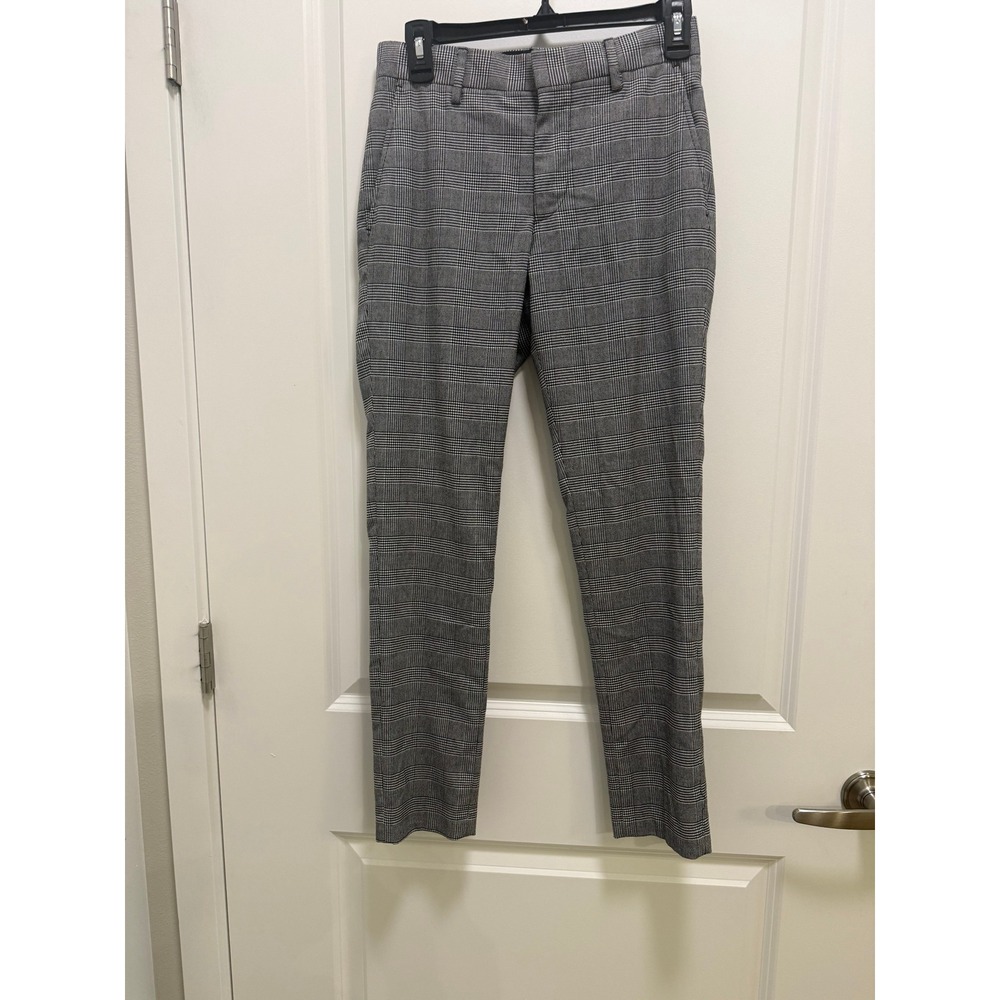 ASOS DESIGN Mens Grey Glen Plaid Skinny Trousers Dress Pants W28 L30